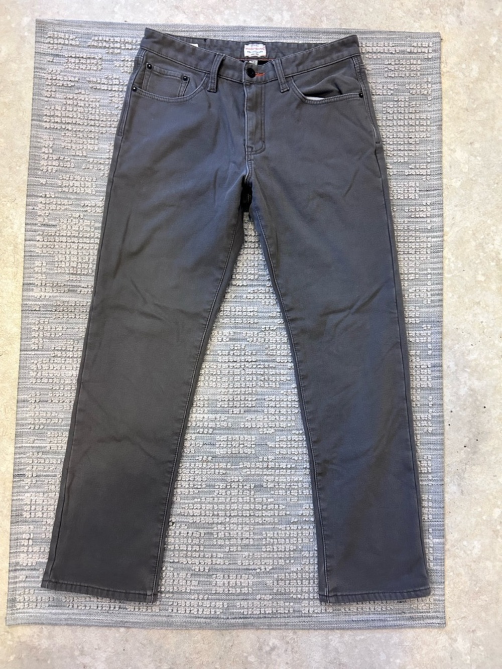 Weatherproof Gray Men's Casual Pants with Orange Accent